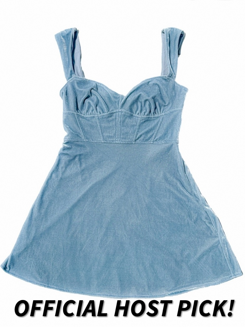 HP! Urban Outfitters Genevieve Baby Blue Velvet Corset Mini Dress S 4 Sexy Women
